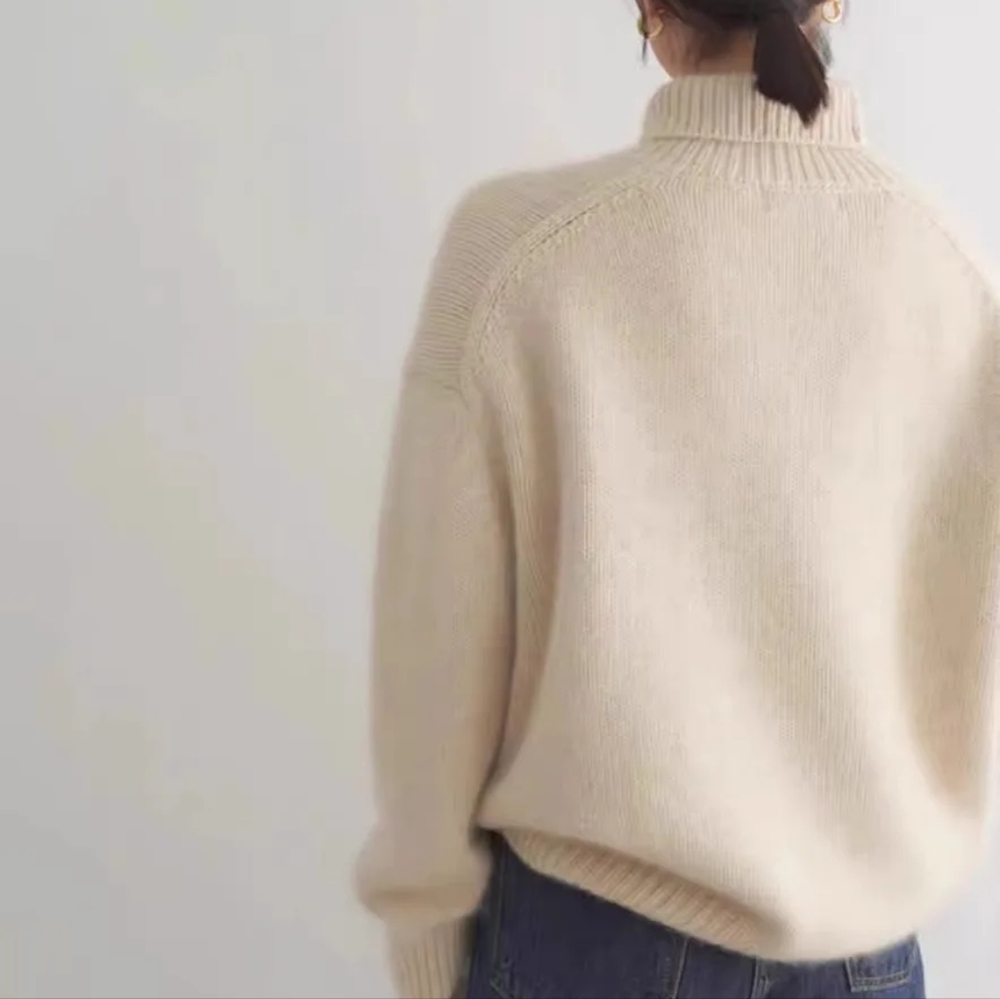 100% Cashmere warm autumn winter turtleneck sweater - Picture 6 of 12